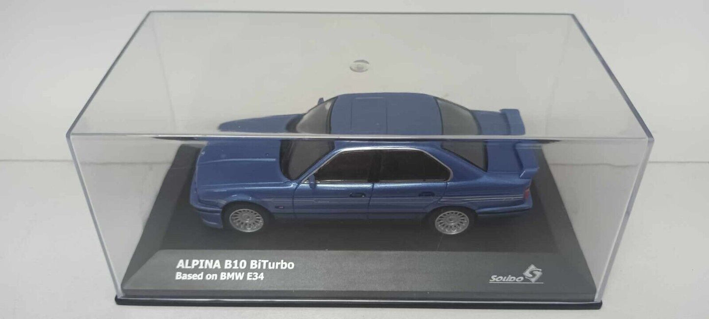 BMW E34 Alpina B10 Biturbo Solido 1:43 Blu Metallizzato Blue Met Usato + Box