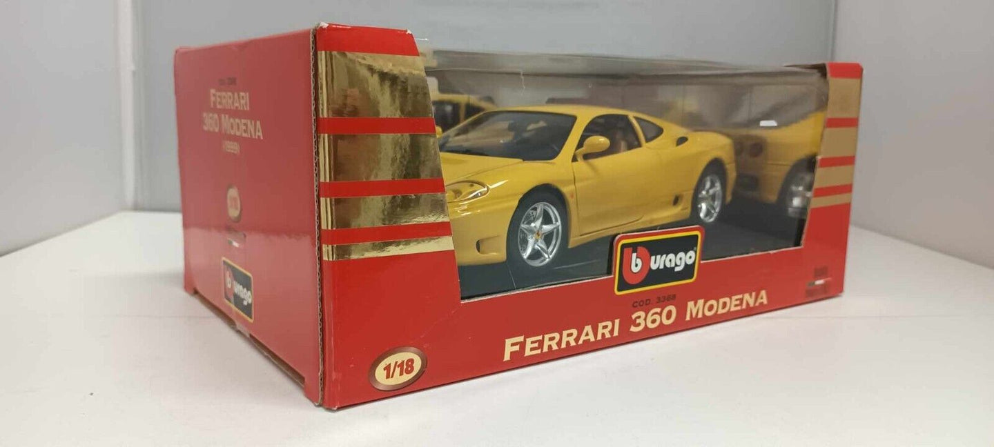 Ferrari 360 Modena Giallo Yellow Burago 1:18 Usato + Box Made in Italy - 1/18