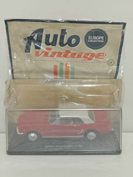 Ford Mustang 1965 Edicola Auto Vintage + Fascicolo 1:24 Rosso GM Shop