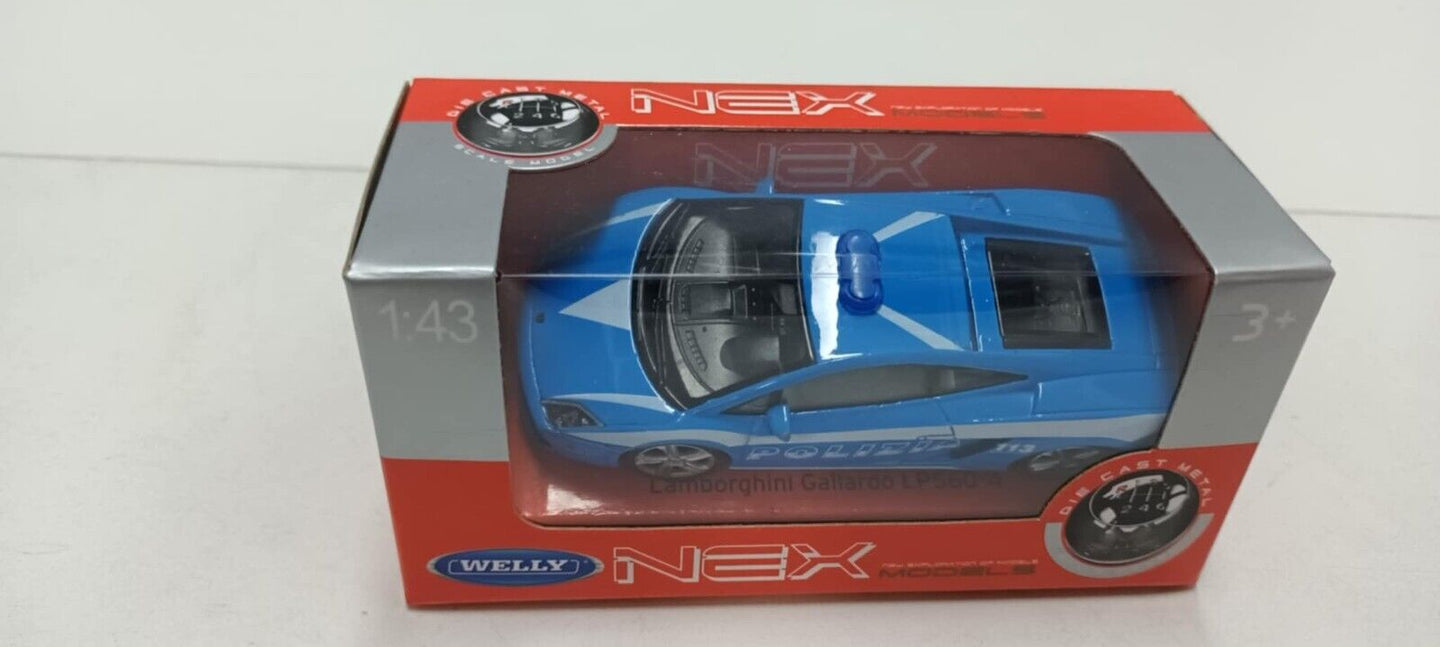 Lamborghini Gallardo Polizia Police Welly Nex 1:43 Nuovo 1/43