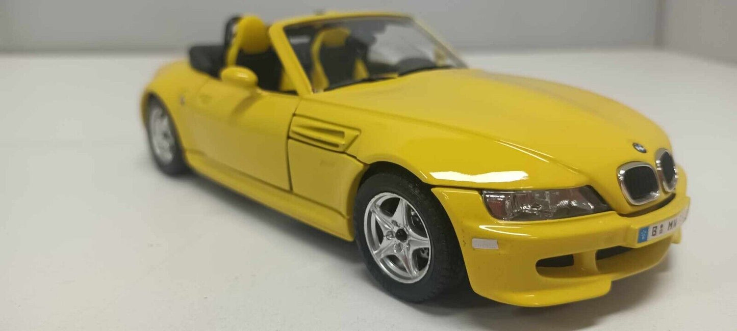 BMW Z3 M Roadster 1996 Giallo Yellow Burago Made In Italy 1:24 Usato 1/24