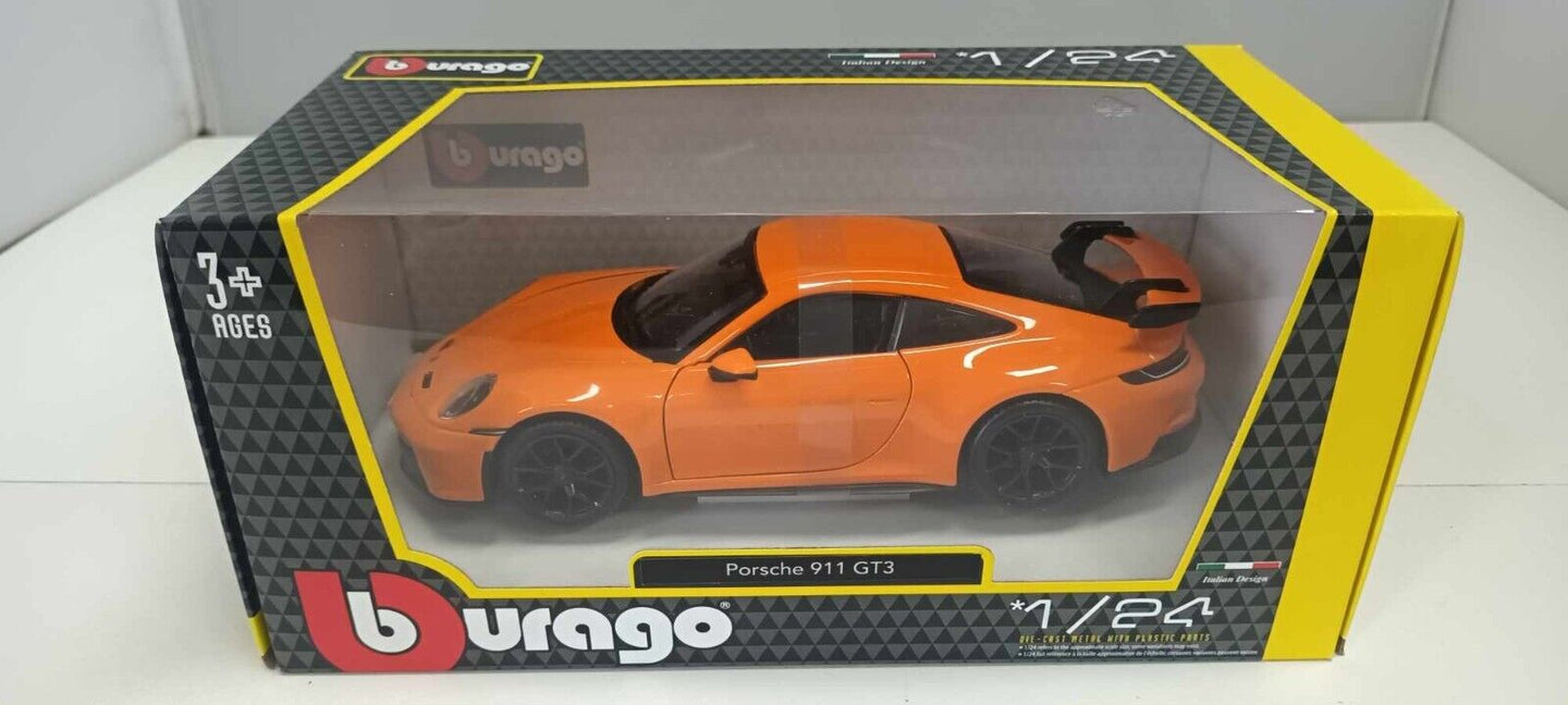 Porsche 911 GT3 Burago 1:24 Orange Arancione Nuovo 18-21104