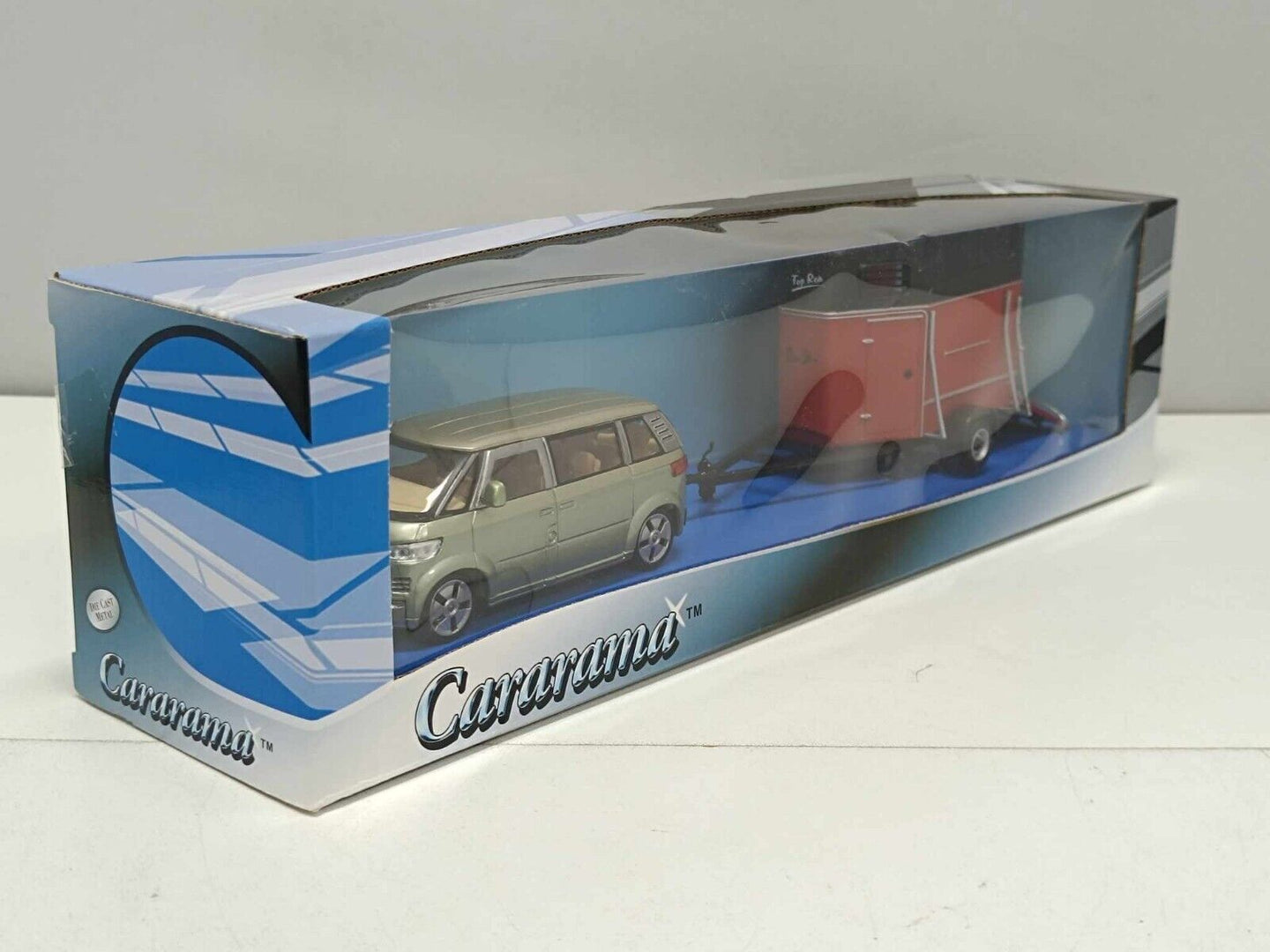 Volkswagen Microbus 2001 Verde  Green + Van Porta Cavalli - Cararama 1:43 Nuovo