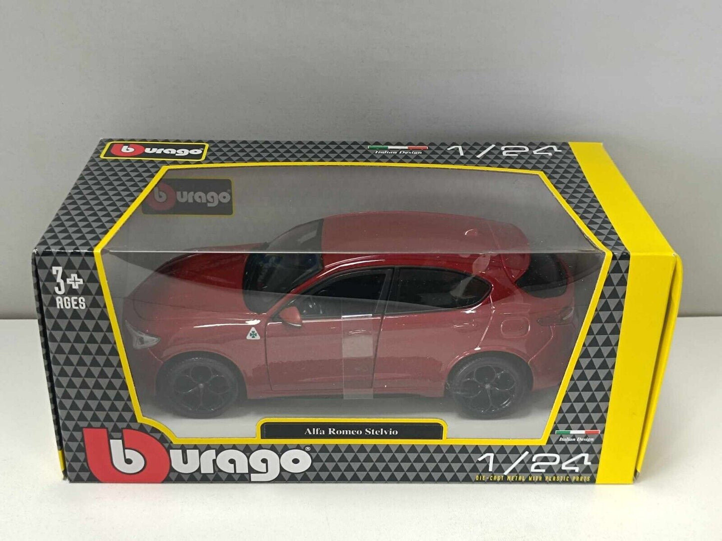 Alfa Romeo Stelvio Burago 1:24 Rosso Metallizzato Nuovo