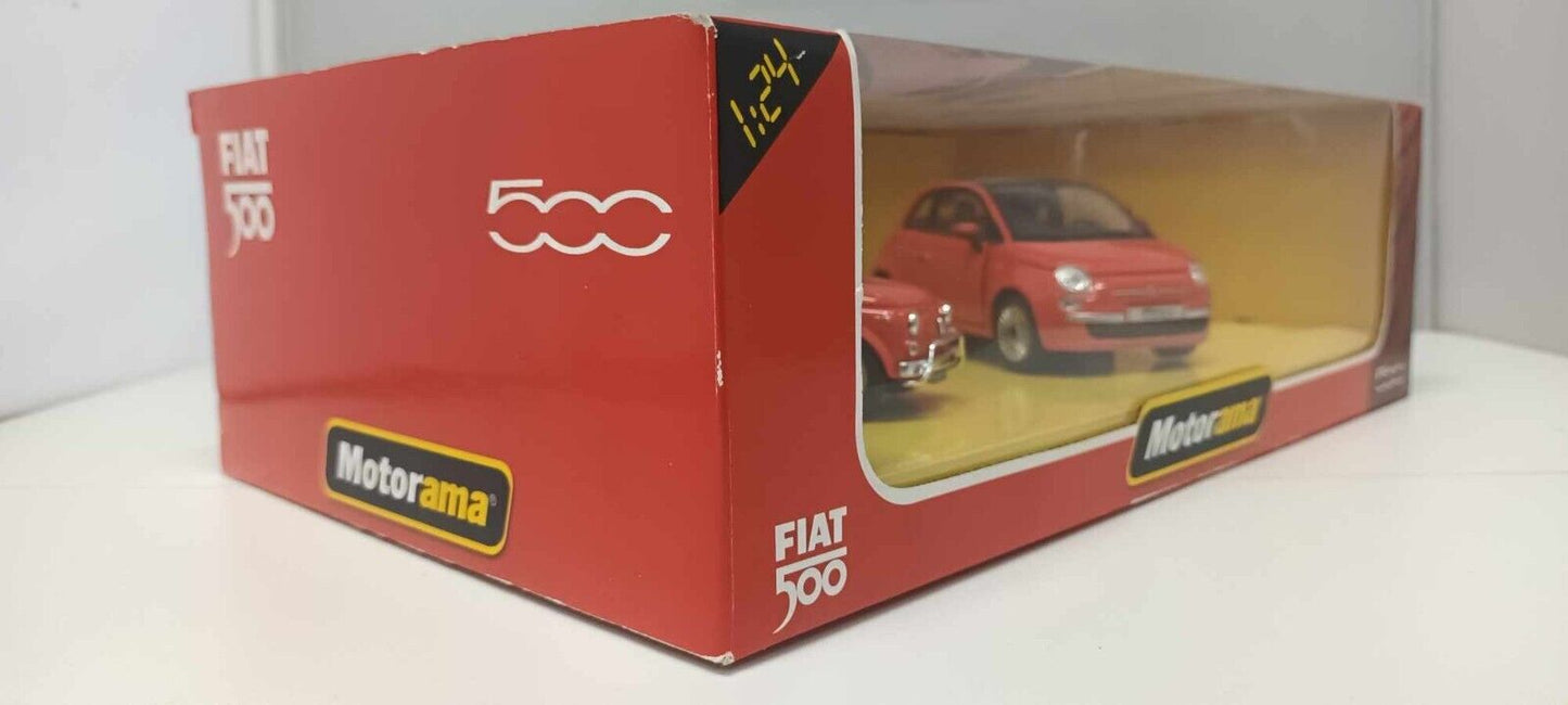 Set Fiat 500 Coppia Nuova + Antica Rosso Motorama 1:24 Usato + Box GM Shop