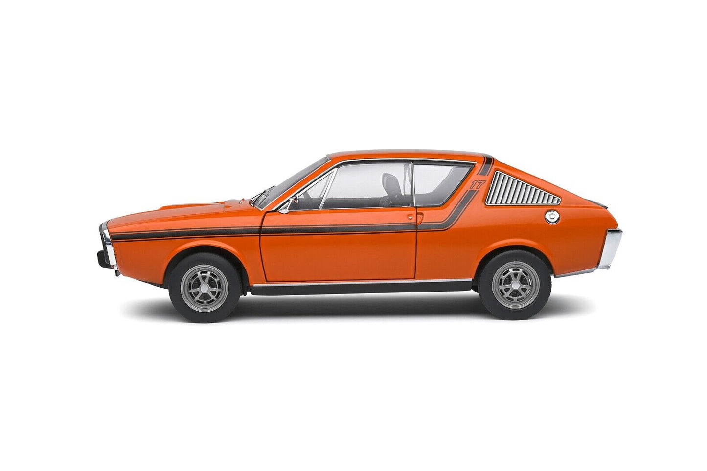Renault 17 TL 1974 Arancione Orange 331 Strisce Nere Black Strips Solido 1:18