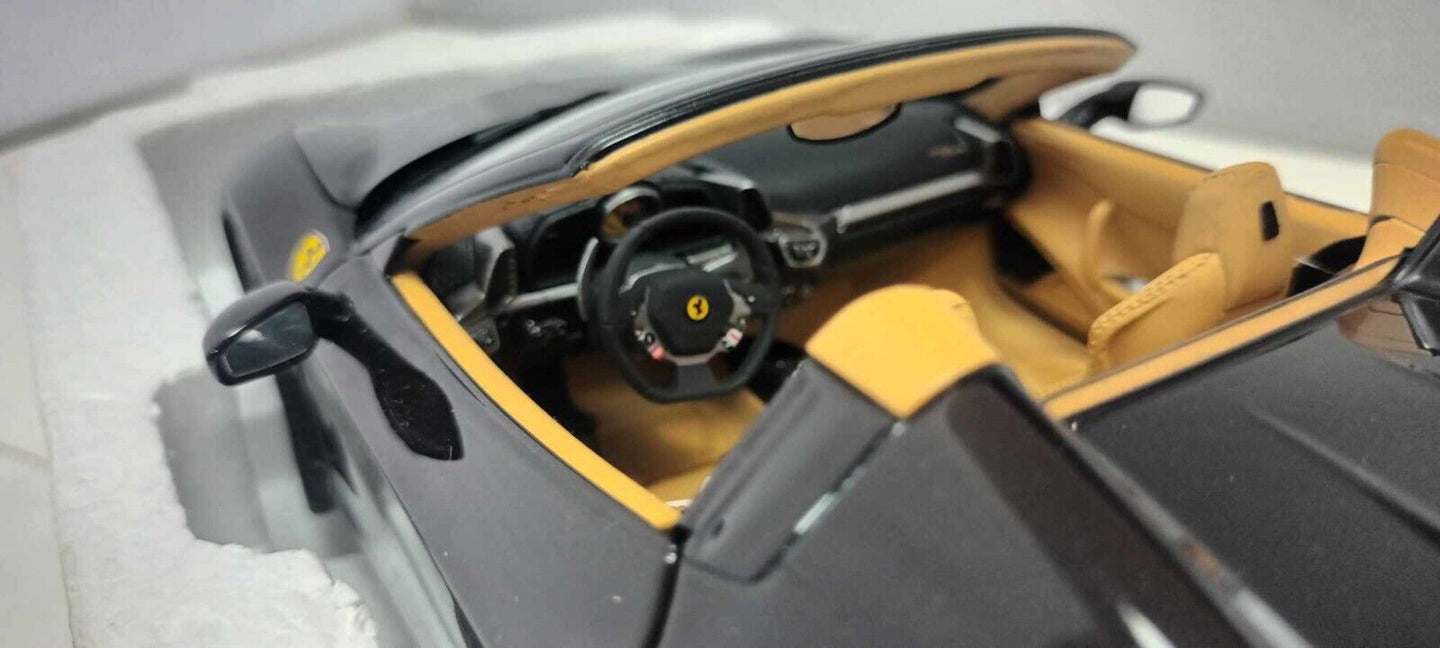 Ferrari 458 Spider Nero Black Hot Wheels Elite 1:18 Usato + Box Hotwheels Rare