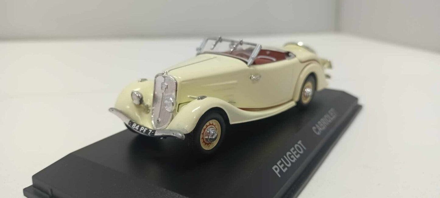 Peugeot 401 Eclipse Cabriolet 1935 Norev 1:43 Cream Crema Usato + Teca