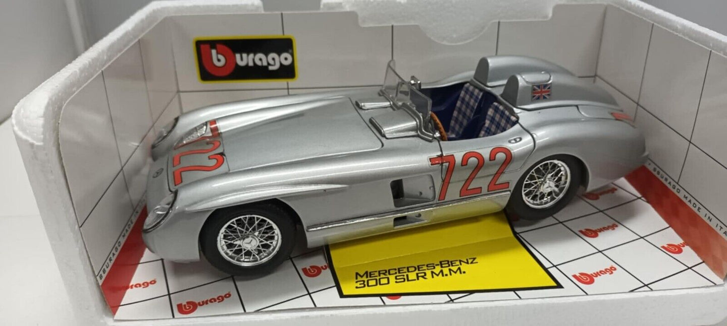 Mercedes - Benz 300 SLR M.M. #722 Burago Bburago 1:18 Made in Italy Usato 1/18