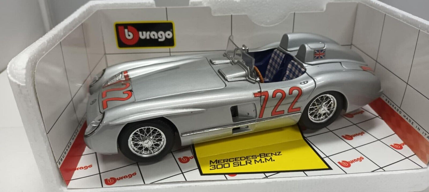 Mercedes - Benz 300 SLR M.M. #722 Burago Bburago 1:18 Made in Italy Usato 1/18