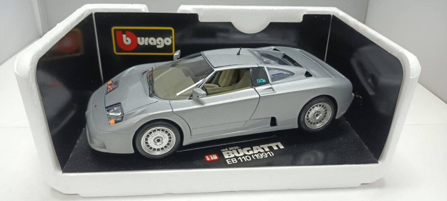 Bugatti EB 110 - 1991 SIlver Burago Bburago 1:18 Made in Italy 1/18