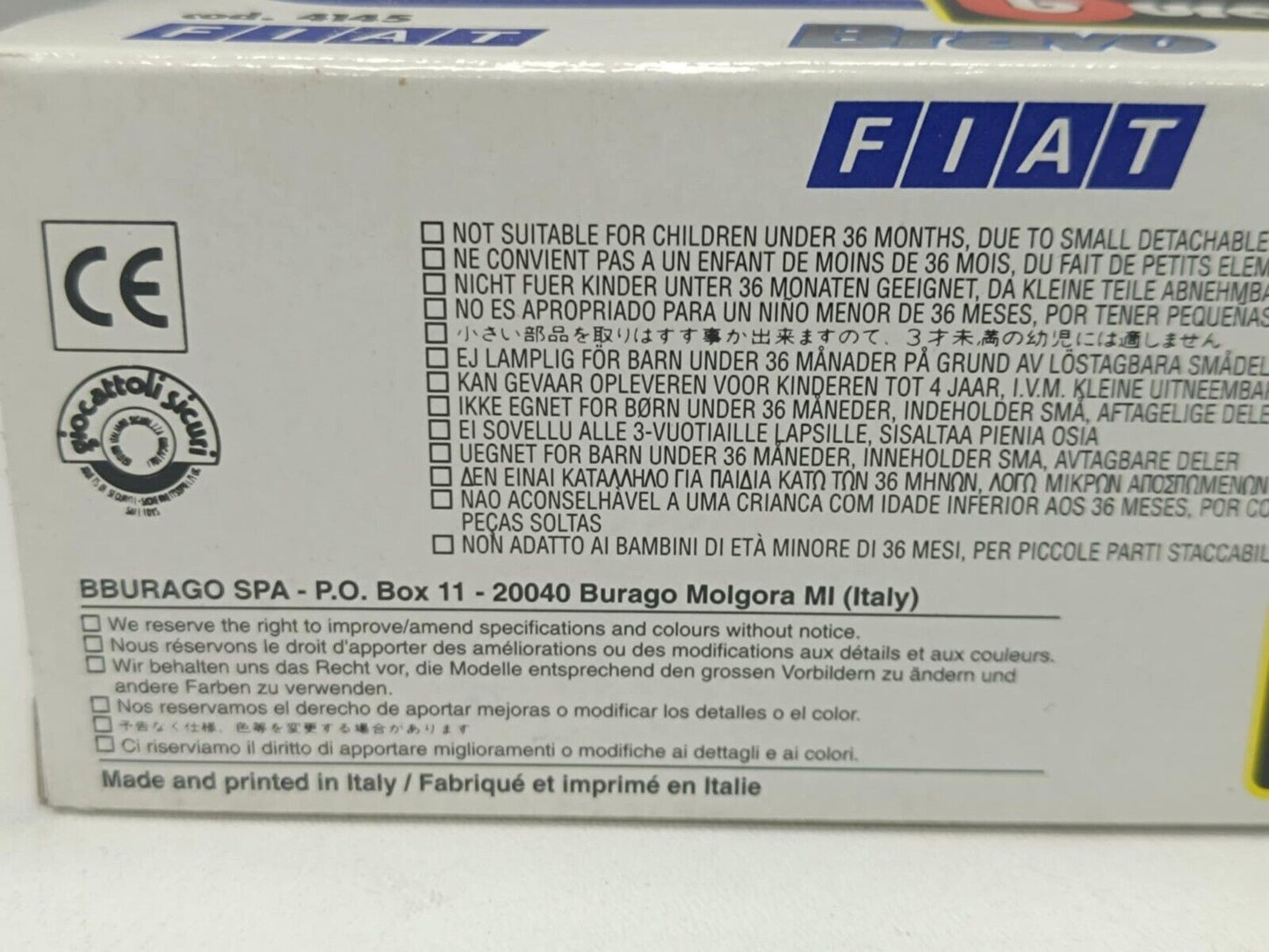 Fiat Bravo 1995 Verde Metallizzato Burago Bburago 1:43 - 4145 Rare Usato + Box