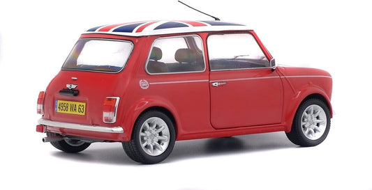 Mini Cooper Sport Pack 1.3i 1997 Solido 1/18 Redfire & Flag Bandiera UK Rosso