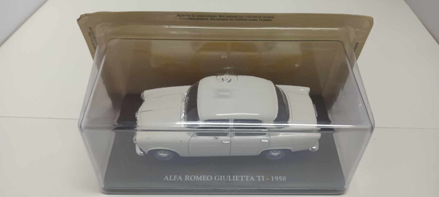 Alfa Romeo Giulietta TI 1958 Auto Vintage Europe Collection 1:24 Usato + Teca
