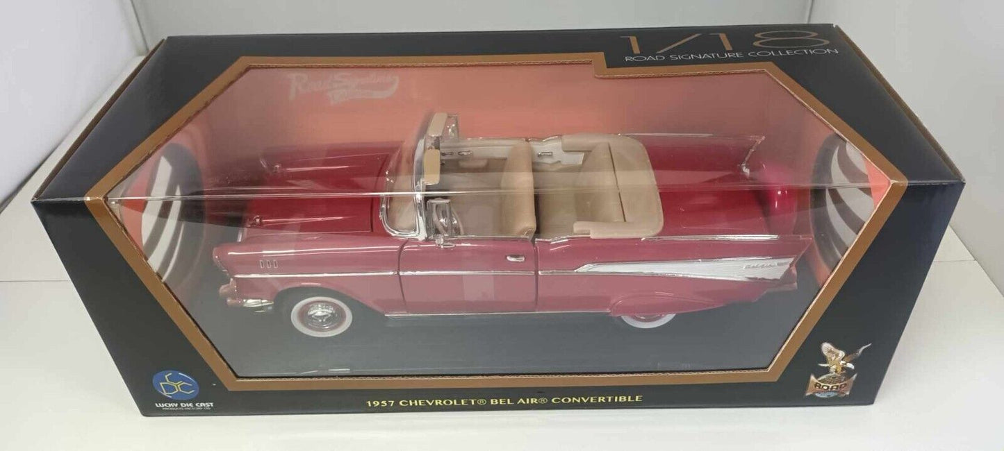 Chevrolet Bel air Convertible 1957 Road Signature 1/18 Rosso Red Nuovo GM Shop