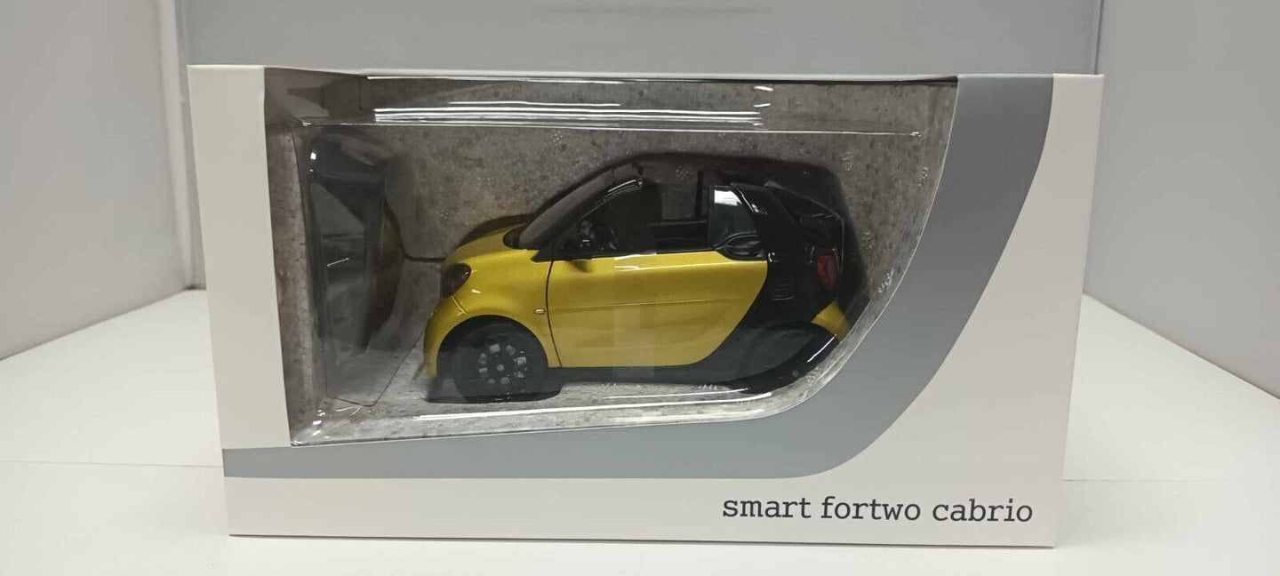 Smart Fortwo For Two Cabrio 2014 Norev 1:18 Black To Yellow Dealer Edition Nuovo