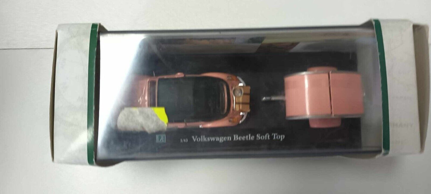 Volkswagen Beetle Soft Top Cararama 1/43 Rosa + Box Teca GM Shop