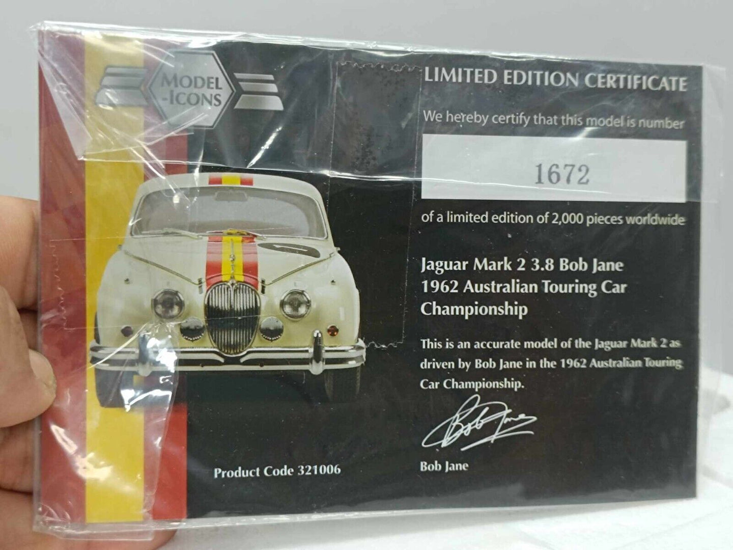 Jaguar Mark 2 3.8 Bob Jane 1962 #1 - Model-Icons 1:18 Limited Edition 2000 pezzi