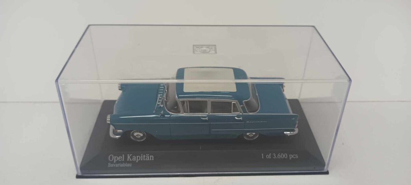 Opel Kapitan Bavariablau 1959 Blu Minichamps 1:43 Usato Limited Edition 3600 pcs