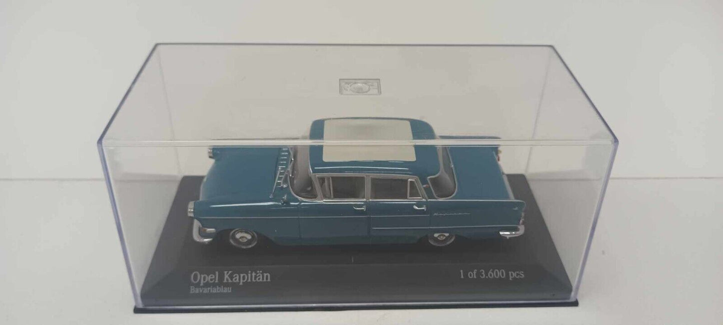 Opel Kapitan Bavariablau 1959 Blu Minichamps 1:43 Usato Limited Edition 3600 pcs