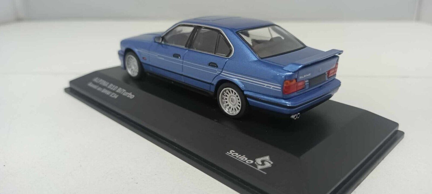 BMW E34 Alpina B10 Biturbo Solido 1:43 Blu Metallizzato Blue Met Usato + Box