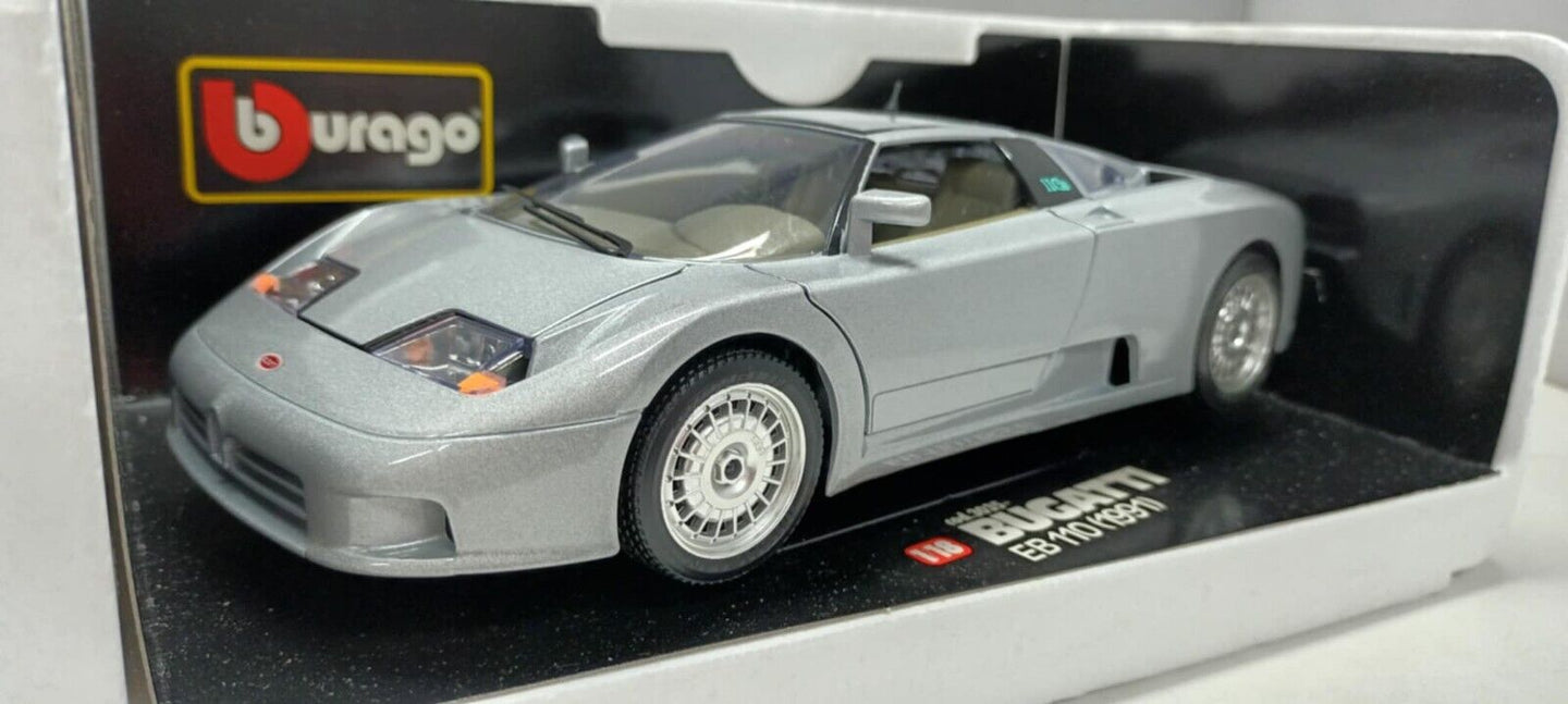 Bugatti EB 110 - 1991 SIlver Burago Bburago 1:18 Made in Italy 1/18