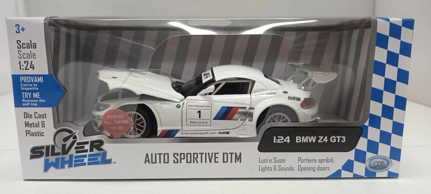 BMW Z4 GT3 Silver Wheel Auto Sportive DTM 1:24 Nuovo 1/24