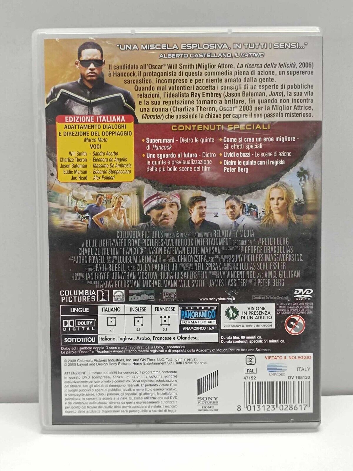 Hancock Film DVD Italiano Usato Ita Will Smith Charlize Theron