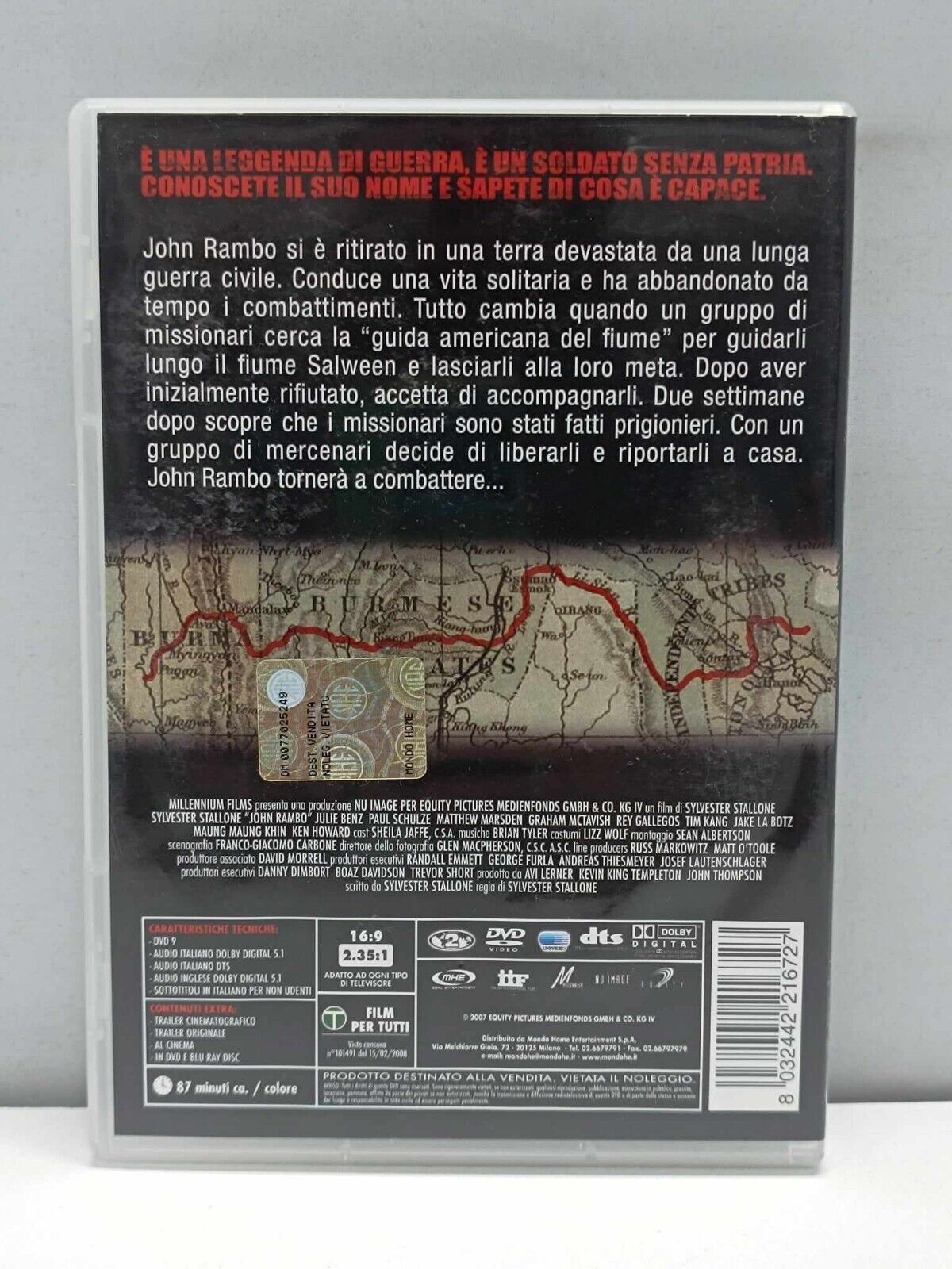 John Rambo Film DVD Italiano Ita Usato Sylvester Stallone