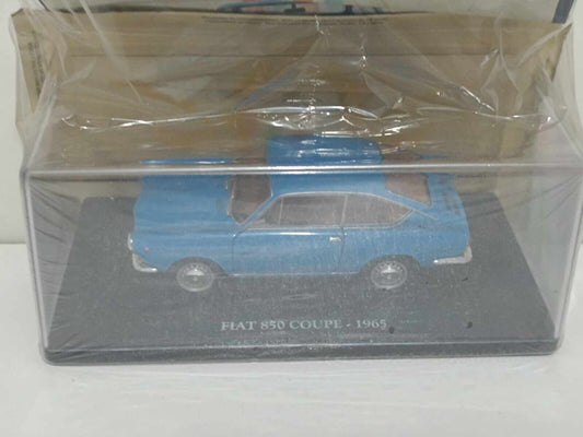 Fiat 850 Coupé 1965 Edicola Auto Vintage + Fascicolo 1:24 Blu GM Shop