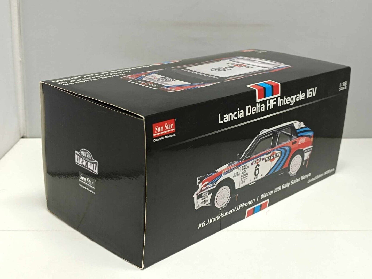 Lancia Delta HF Integrale 16v Winner 1991 Safari Kenya Kankkunen Sun Star 1:18