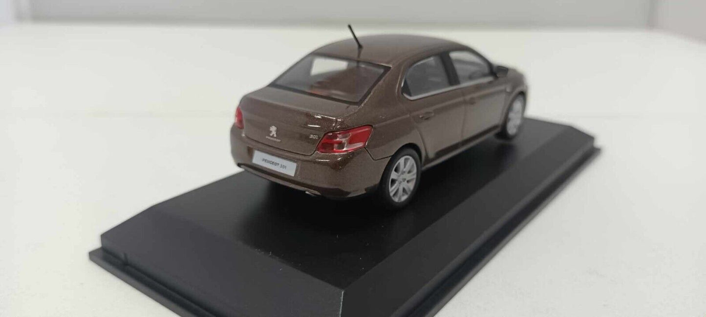 Peugeot 301 4 p 2012 Brown - Norev 1:43 Usato + Teca + Box