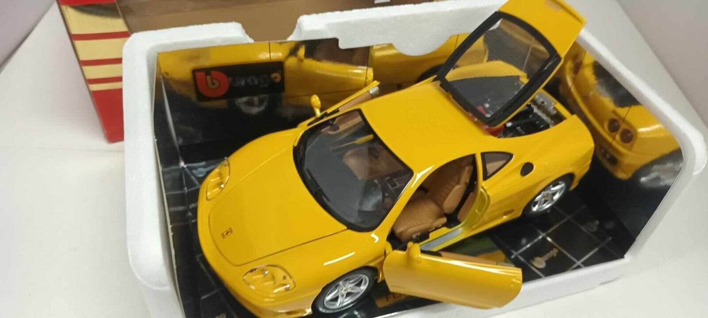 Ferrari 360 Modena Giallo Yellow Burago 1:18 Usato + Box Made in Italy - 1/18