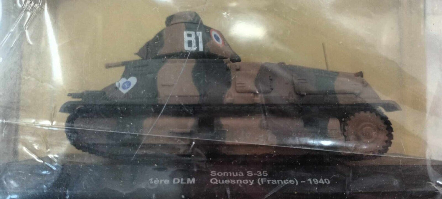 Somua S-35 1ère DLM Quesnoy 1940 Carro Armato 1:43  Edicola Veicoli Militari