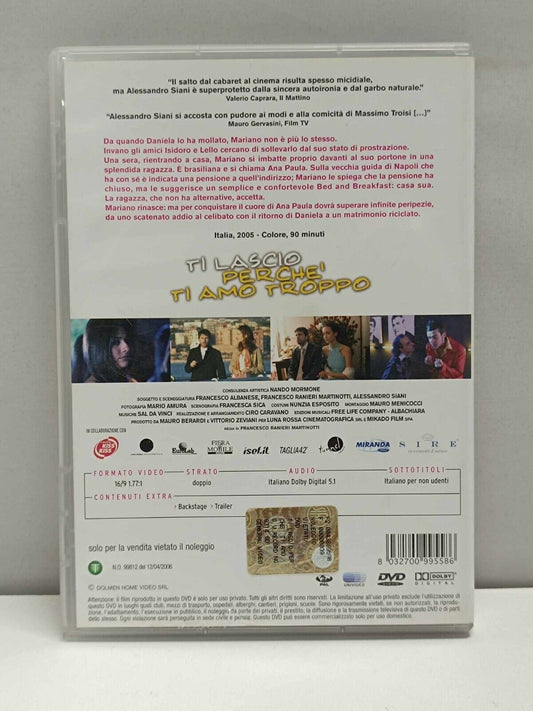 Ti Lascio Perché Ti Amo Troppo 2006 Film DVD Italiano Usato Alessandro Siani