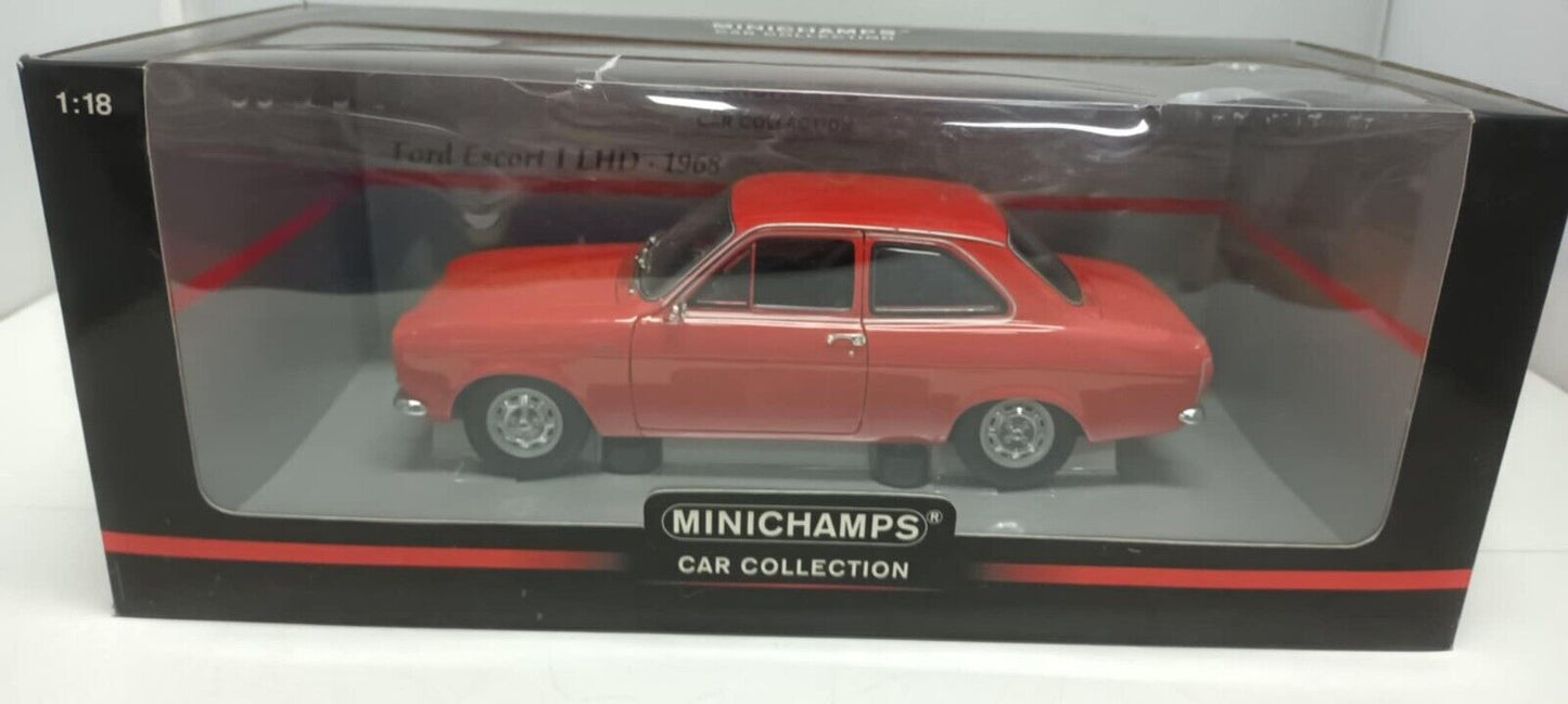 Ford Escort I 1 LHD 1968 Red Rosso Minichamps 1:18 Usato + Box 1/18