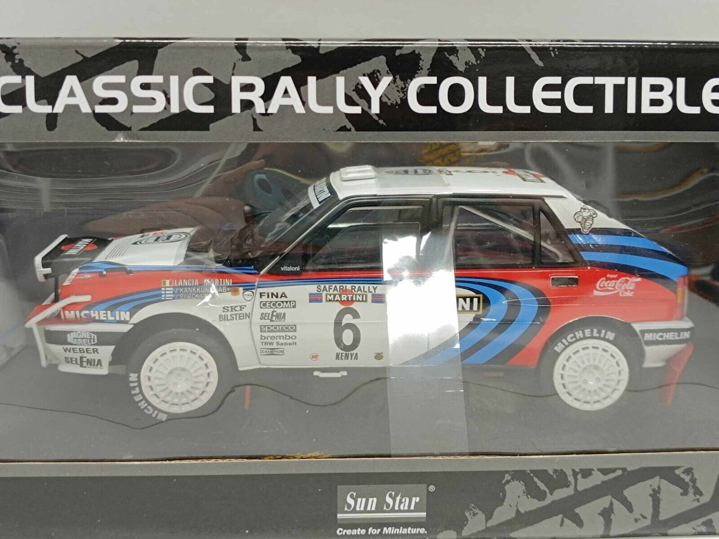 Lancia Delta HF Integrale 16v Winner 1991 Safari Kenya Kankkunen Sun Star 1:18