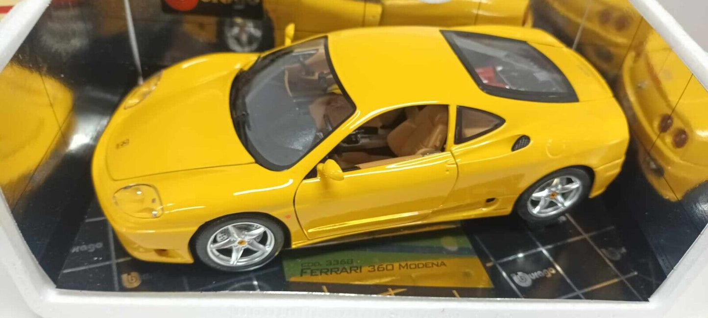 Ferrari 360 Modena Giallo Yellow Burago 1:18 Usato + Box Made in Italy - 1/18