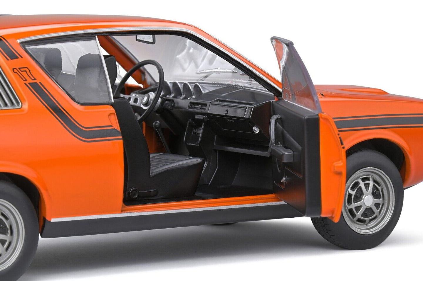 Renault 17 TL 1974 Arancione Orange 331 Strisce Nere Black Strips Solido 1:18