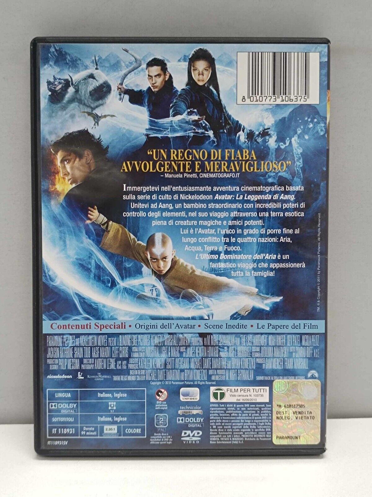 L'ultimo Dominatore Dell'Aria Film DVD Italiano Usato Ita