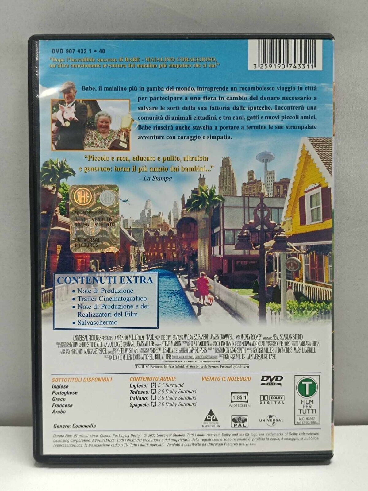 Babe Va In Città 1998 Film DVD Italiano Usato Ita