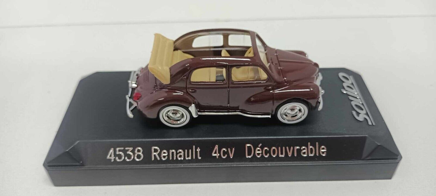 4538 Renault 4CV Decouvrable 4 CV Cabrio Solido 1:43 Miniature Usato + Teca Box