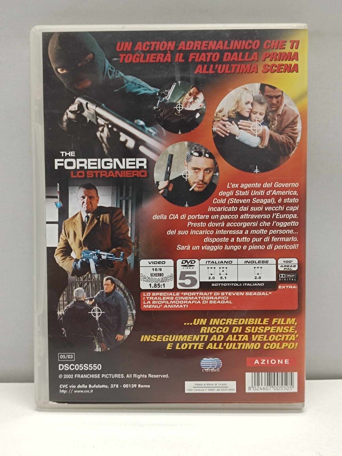 The Foreigner Lo Straniero Film DVD Ita Italiano Steven Seagal Usato
