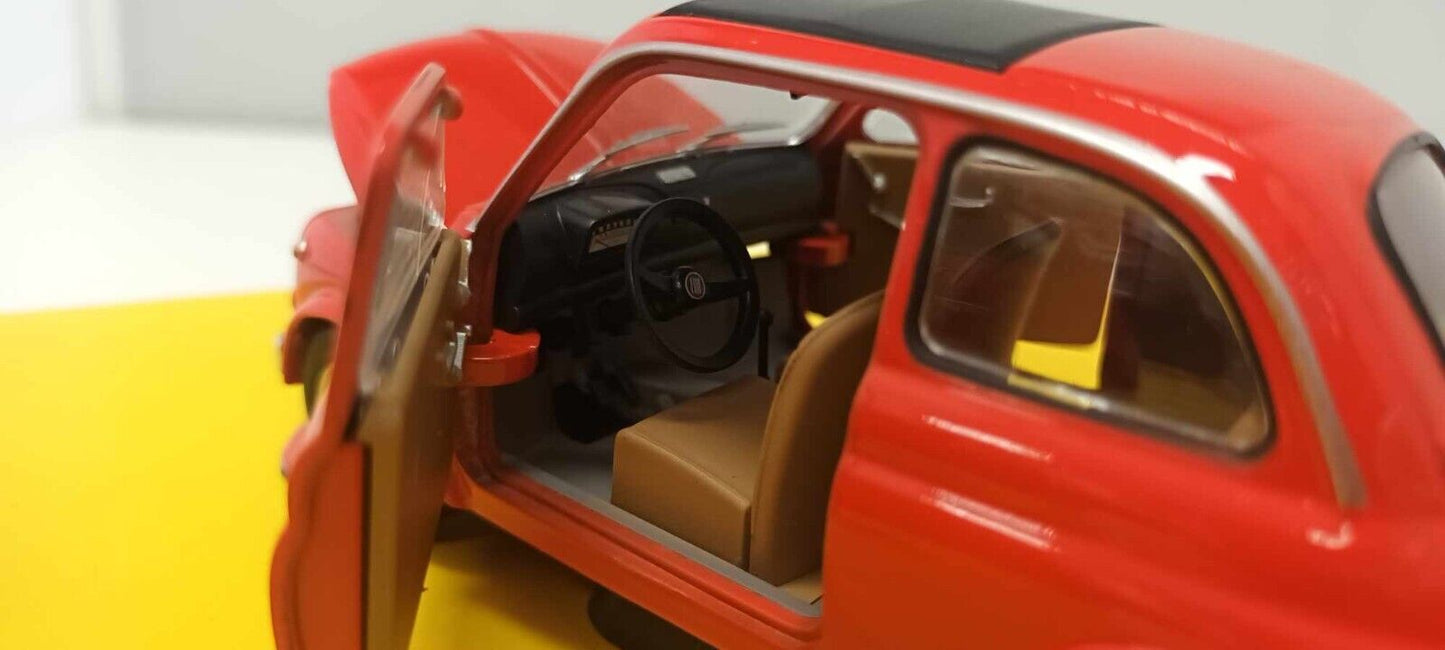Set Fiat 500 Coppia Nuova + Antica Rosso Motorama 1:24 Usato + Box GM Shop