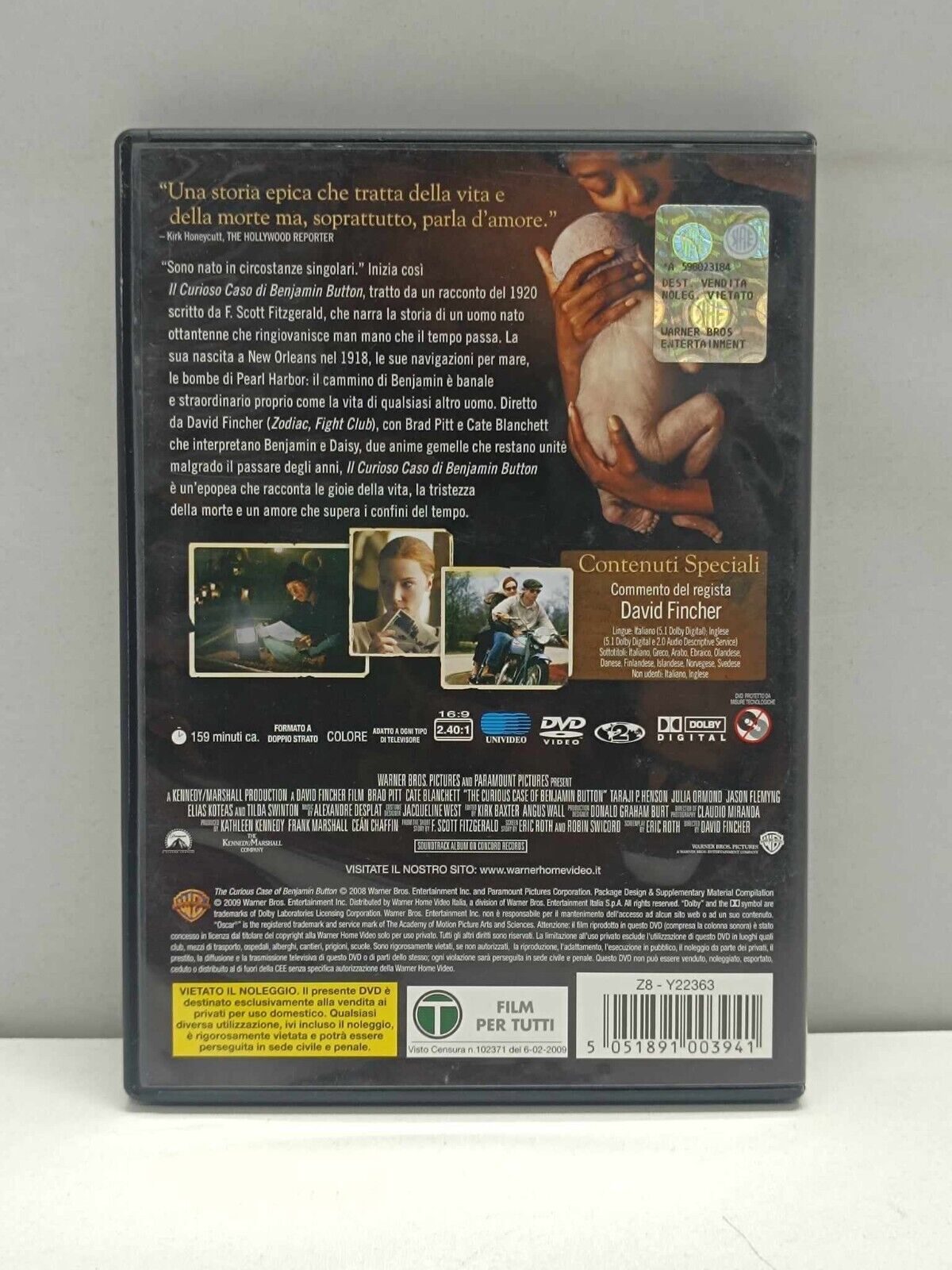 Il Curioso Caso Di Benjamin Button Film DVD Italiano Ita Usato Brad Pitt