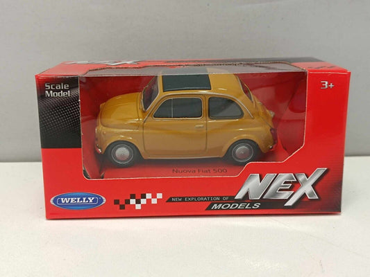 Fiat Nuova 500 1965 Giallo Senape Yellow Welly Nex 1:43 Nuovo