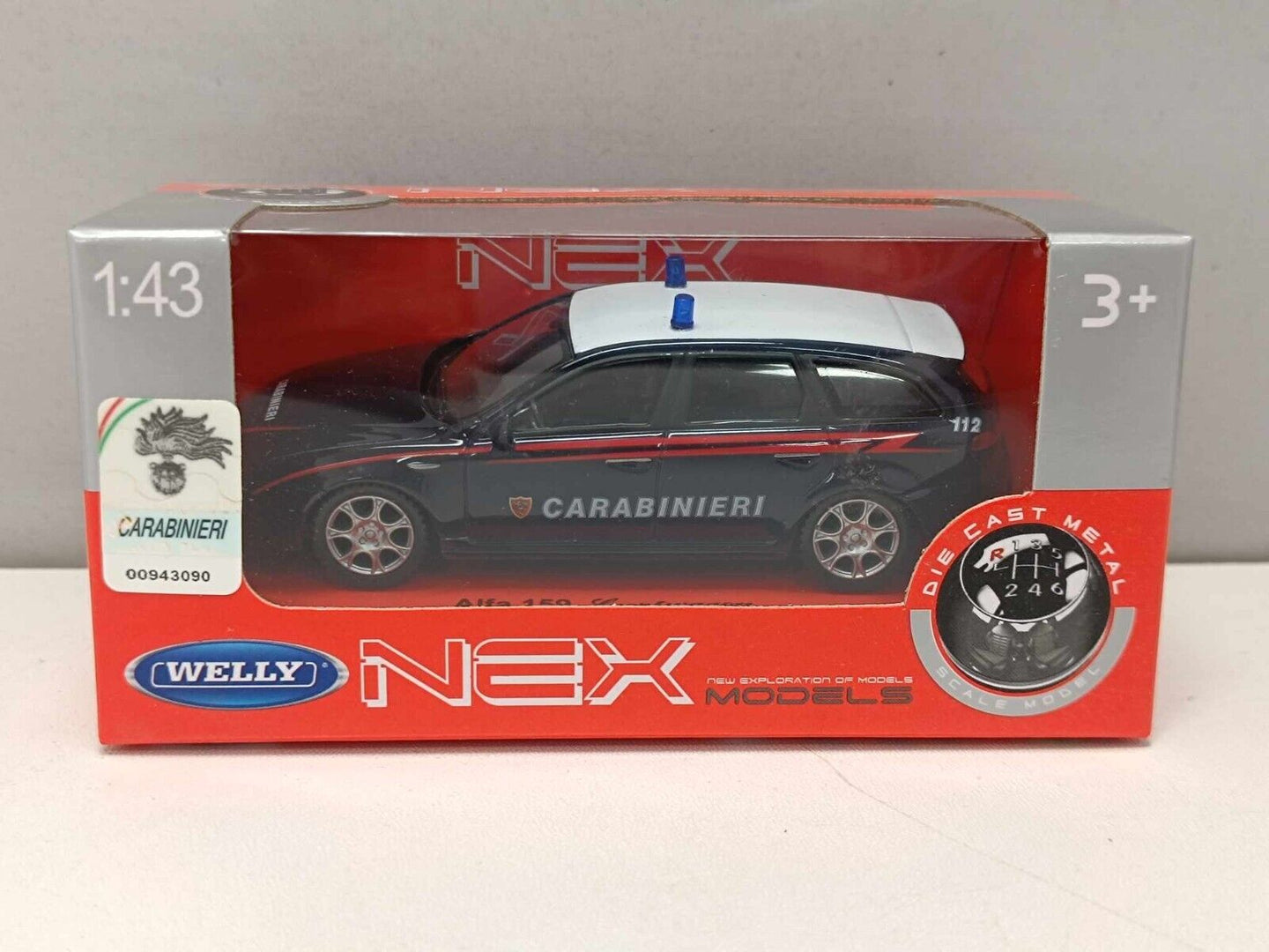 Alfa Romeo 159 Sportwagon 2006 Carabinieri Police Welly Nex 1:43 Nuovo