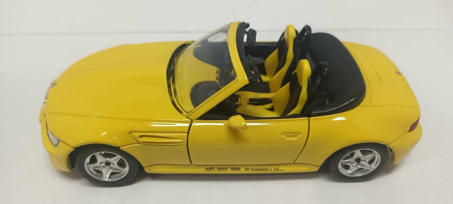 BMW Z3 M Roadster 1996 Giallo Yellow Burago Made In Italy 1:24 Usato 1/24