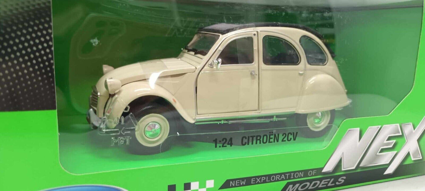 Citroen 2CV 2 cv Beige Welly Nex 1:24 Nuovo 1/24