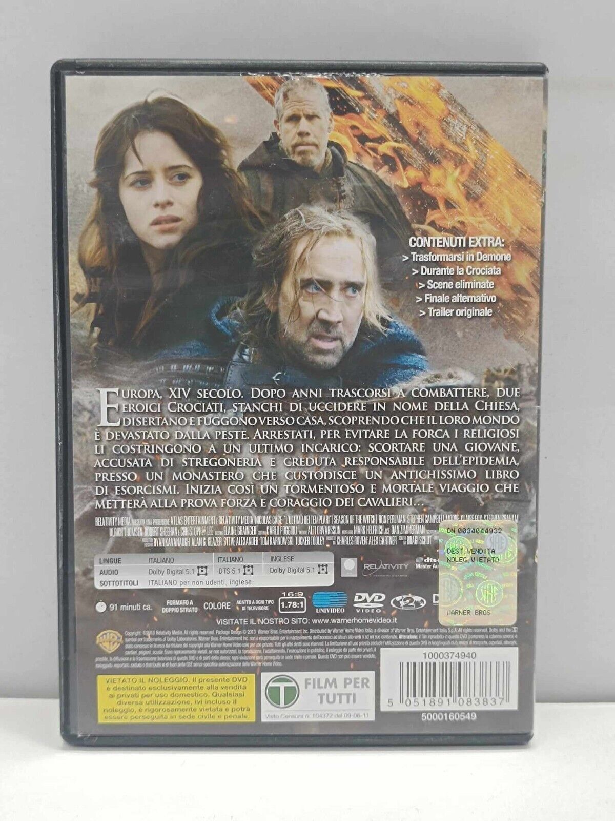 L'ultimo Dei Templari Film DVD Italiano Ita Usato Nicolas Cage